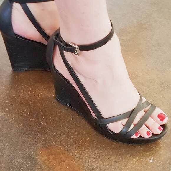 Coach Shoes - Black Coach platform Wedge